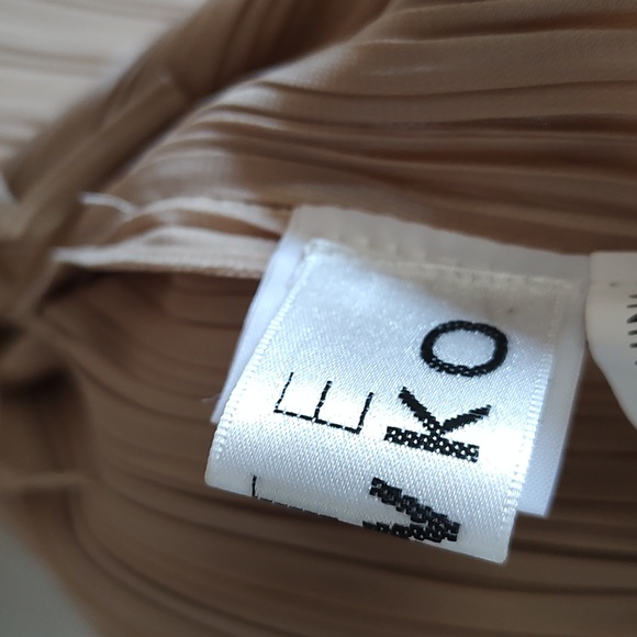 Kate Hewko Tiered Tassel Dress Accordion Pleated w/ Fringe Color Block - Picture 9 of 16